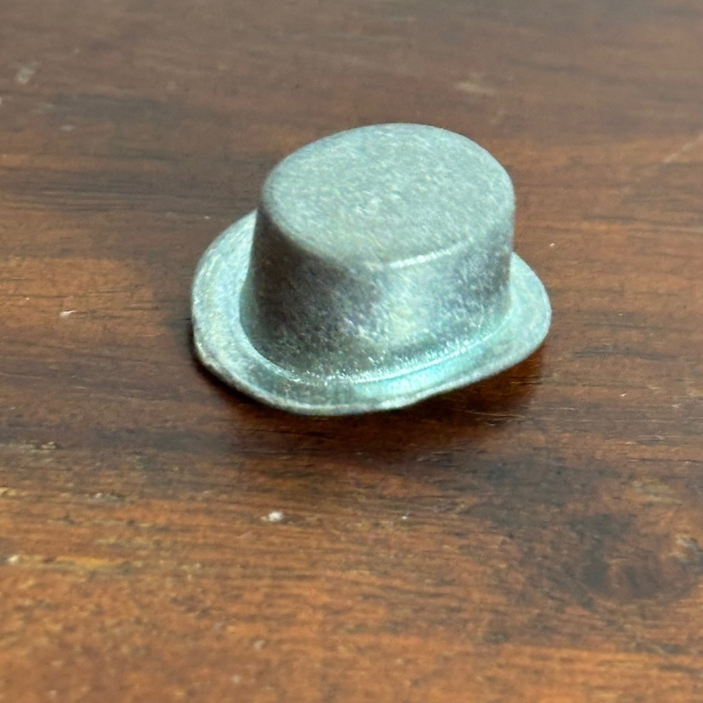 Vintage 1985 Monopoly Top Hat Game Piece Token Pewter Metal Replacement Part‎